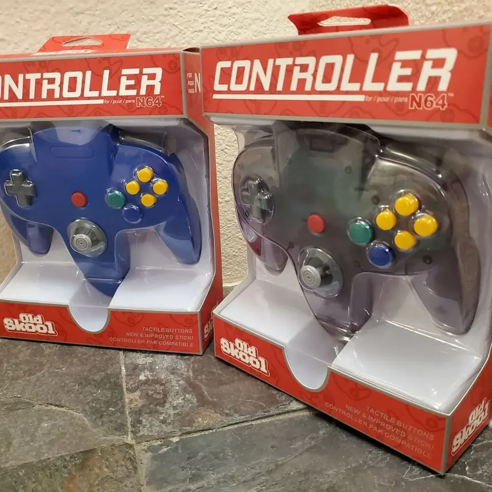2 N64 Controllers - Atomic Purple & Blue (NEW) - Nintendo64 - Nintendo Old Skool